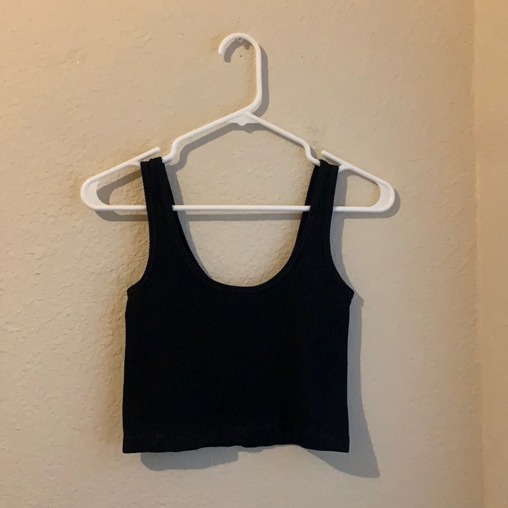 Black Cotton On Ribbed Tank Top